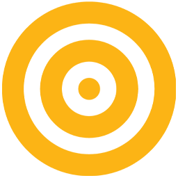 Yellow and white concentric circles forming a target pattern on a pale gray background.