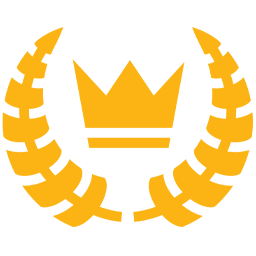 Yellow crown with a laurel wreath rests on a plain light gray background.